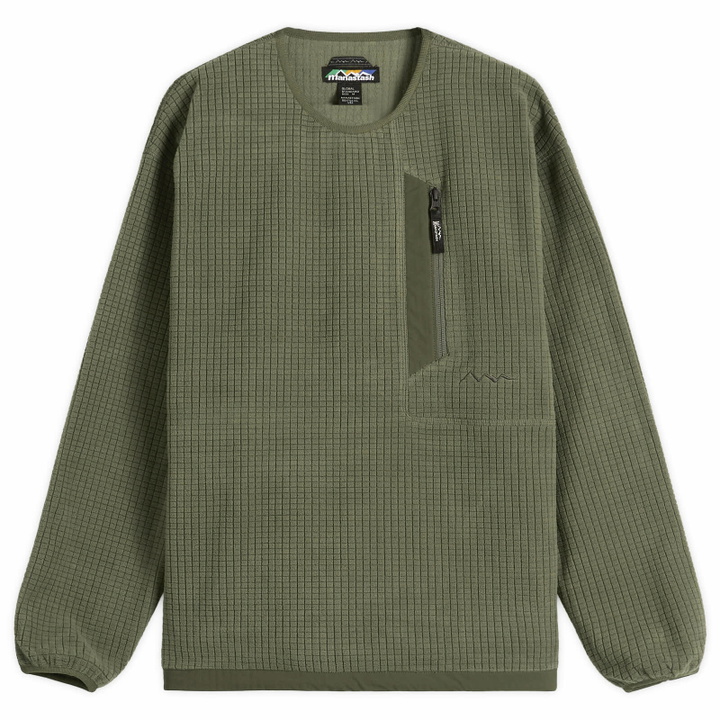 Photo: Manastash Men's Grid Fleece Crew Sweat in Olive