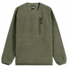 Manastash Men's Grid Fleece Crew Sweat in Olive