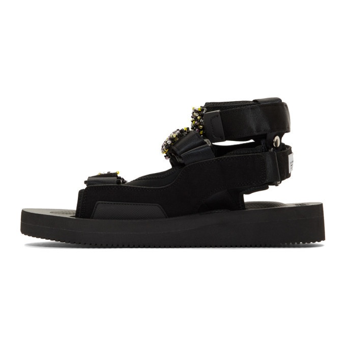 Cecilie Bahnsen Black and Yellow Suicoke Edition Was-Vcb-B Sandals