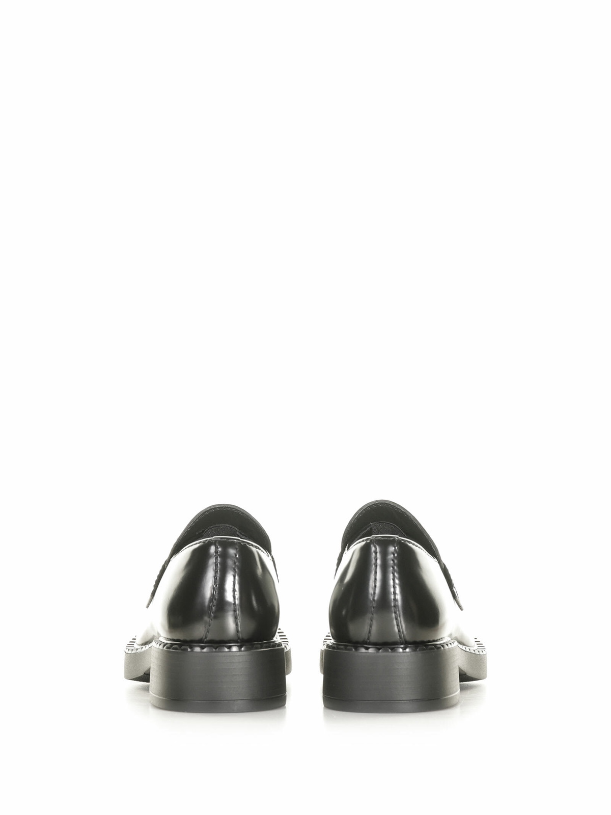Prada Chocolate Loafers In Brushed Leather
