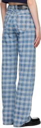 AMI Alexandre Mattiussi Blue Gingham Jeans