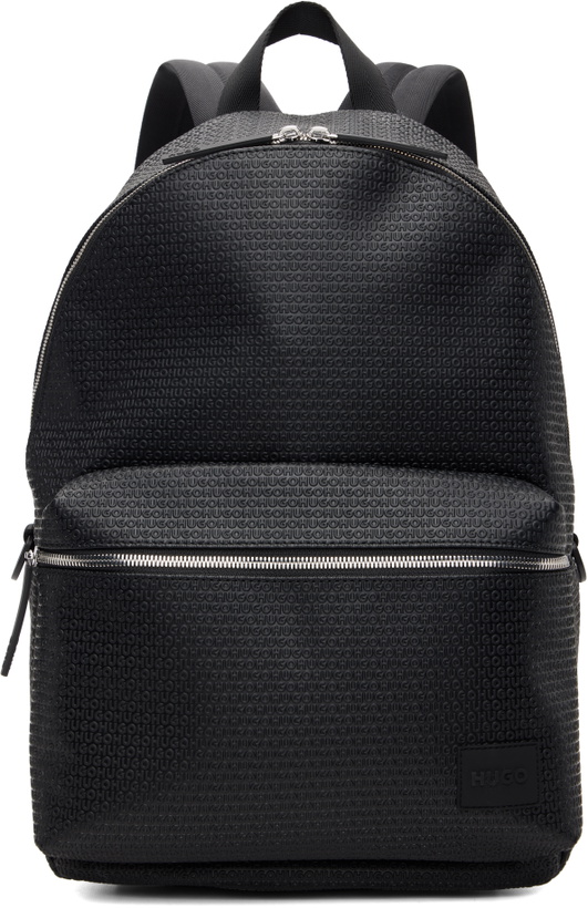 Photo: Hugo Black Embossed-Logo Backpack