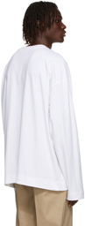 Dries Van Noten White Medium Weight Jersey Long Sleeve T-Shirt