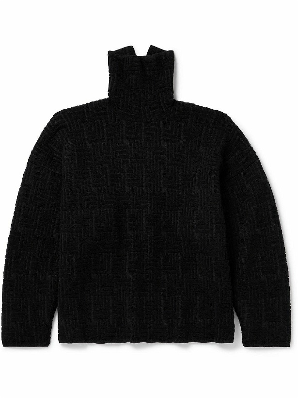 Photo: Fear of God - Oversized Jacquard-Knit Virgin Wool-Blend Rollneck Sweater - Black