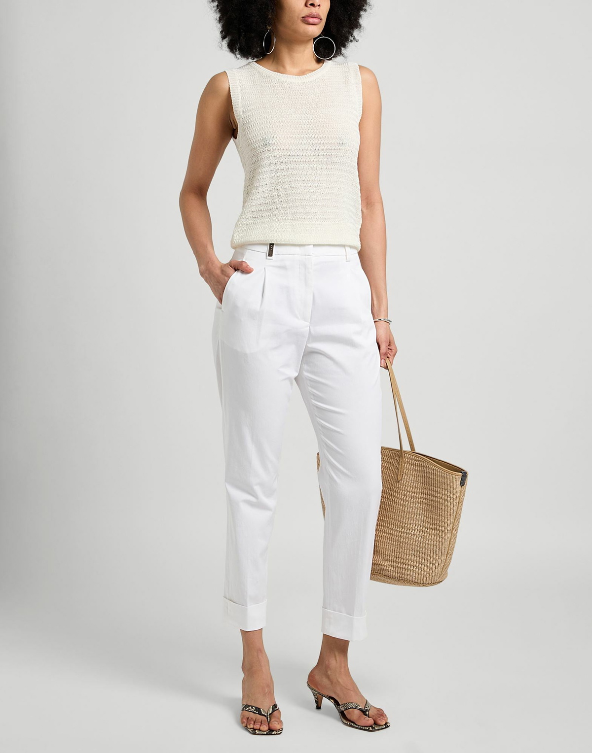 Peserico Womens Pants in White