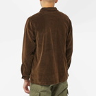 orSlow Men's Us Army Fatigue Corduroy Shirt in Dark Brown