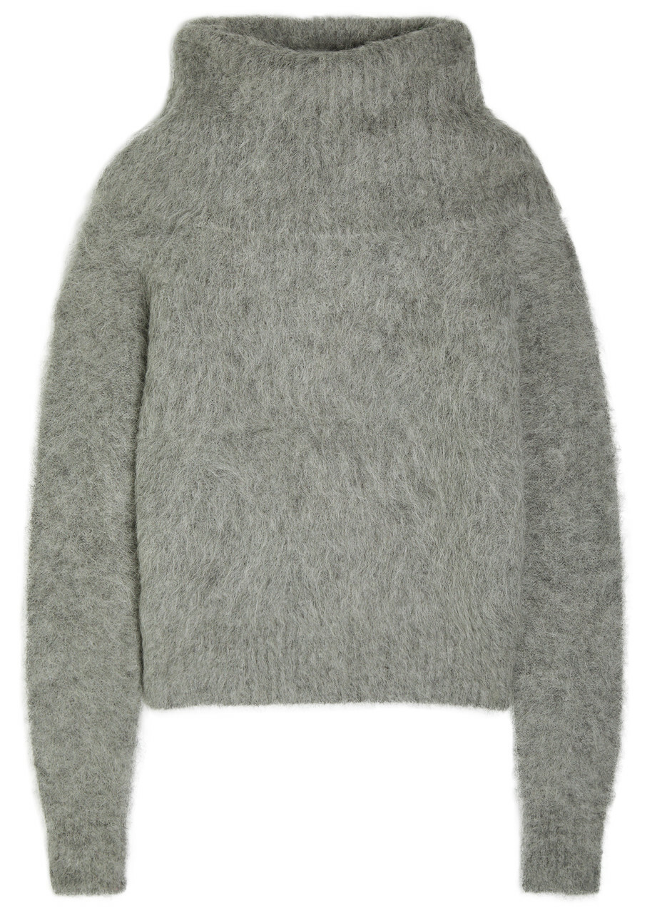 Toteme Funnel-neck Brushed Alpaca-blend Jumper Grey