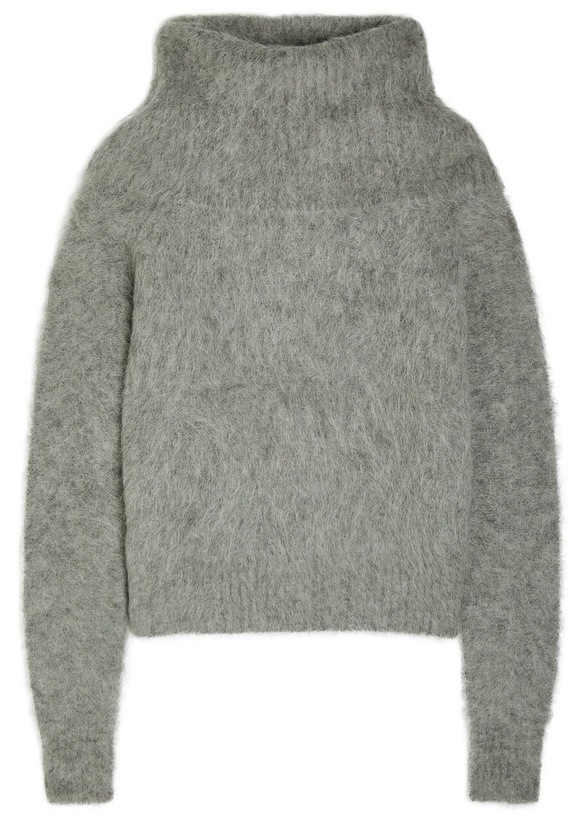 Photo: Toteme Funnel-neck Brushed Alpaca-blend Jumper Grey