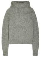 Toteme Funnel-neck Brushed Alpaca-blend Jumper Grey