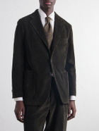 Rubinacci - Darted Cotton-Corduroy Suit Jacket - Green