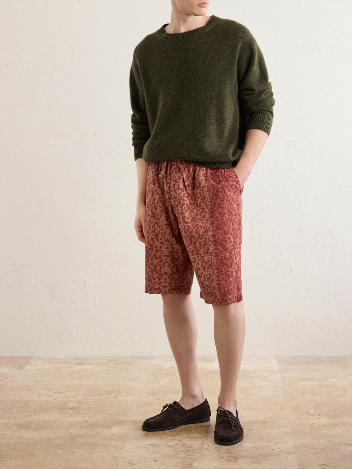 Kardo - Milo Shibori Straight-Leg Printed Cotton Shorts - Orange