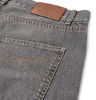 Brunello Cucinelli - Washed Selvedge Denim Jeans - Men - Gray