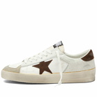 Golden Goose Men's Stardan Leather Sneakers in Cream/Taupe/White/Chocolate