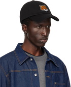 Maison Kitsuné Black Large Fox Head Embroidery Cap