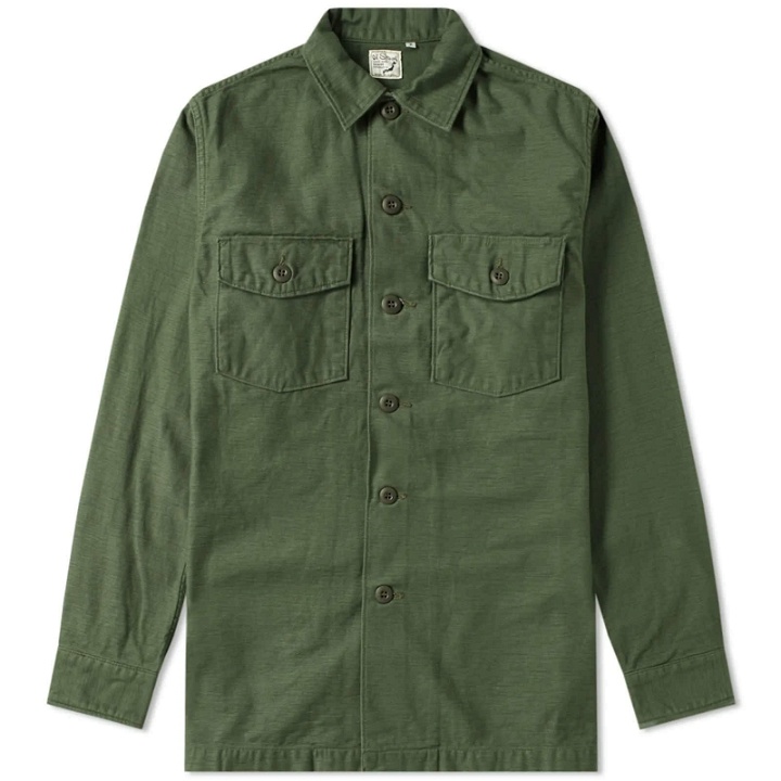 Photo: orSlow Men's US Army Fatigue Overshirt in Green Used