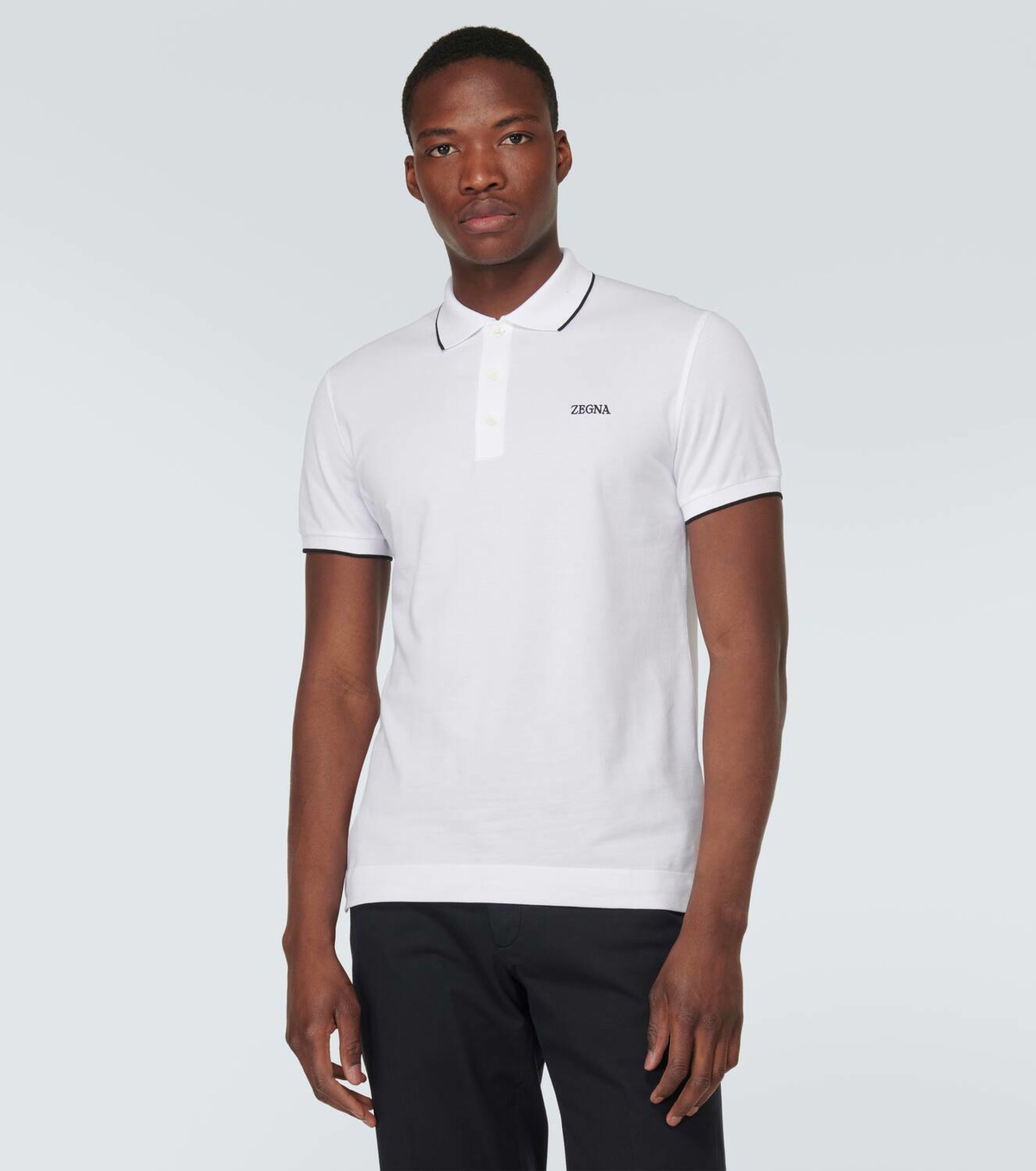 Zegna Logo cotton blend polo shirt Zegna