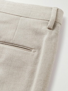 Etro - Tapered Pleated Virgin Wool-Blend Trousers - Neutrals