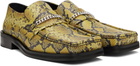Martine Rose Yellow & Black Square Toe Loafers