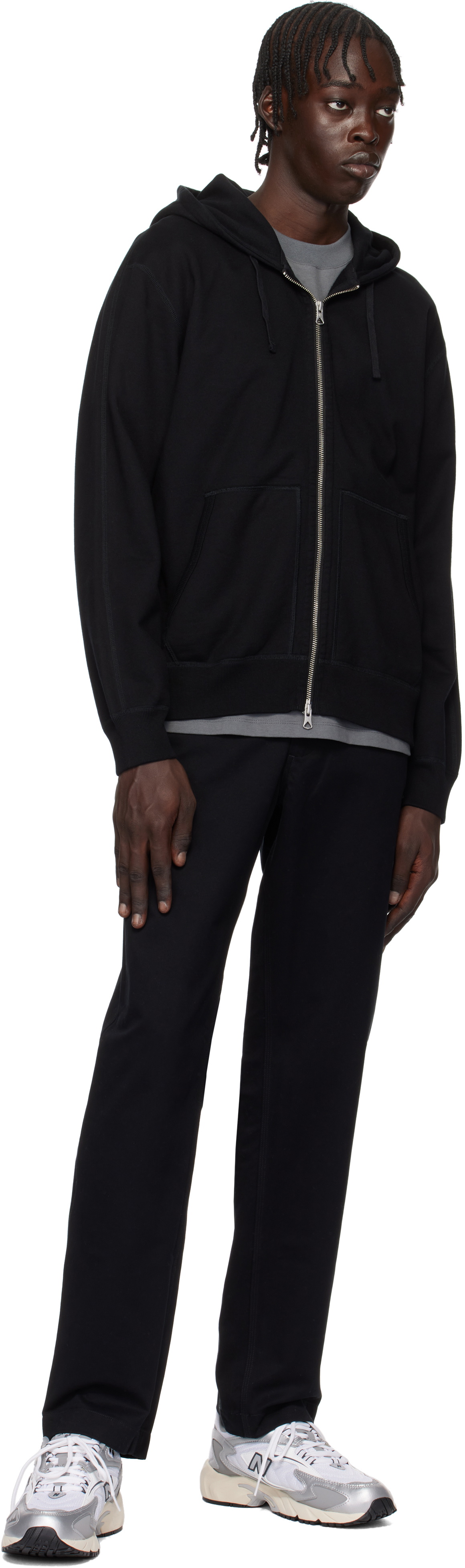 Reigning Champ Black Midweight Terry Standard Zip Hoodie