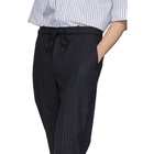 Juun.J Navy Pinstripe Trousers