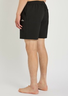 Les Deux Logo-embroidered Seersucker Swim Shorts Black