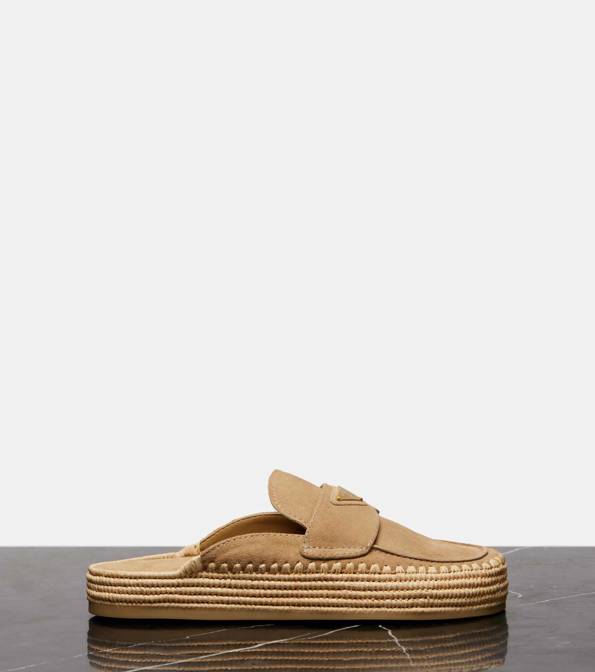 Prada Suede espadrille mules