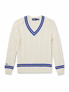 Polo Ralph Lauren - Striped Cable-Knit Cotton Sweater - Neutrals