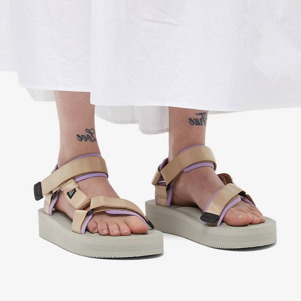 Suicoke Women's Depa V2 Platform in Light Beige/Purple Suicoke