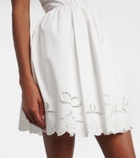 Self-Portrait Embroidered cotton poplin minidress