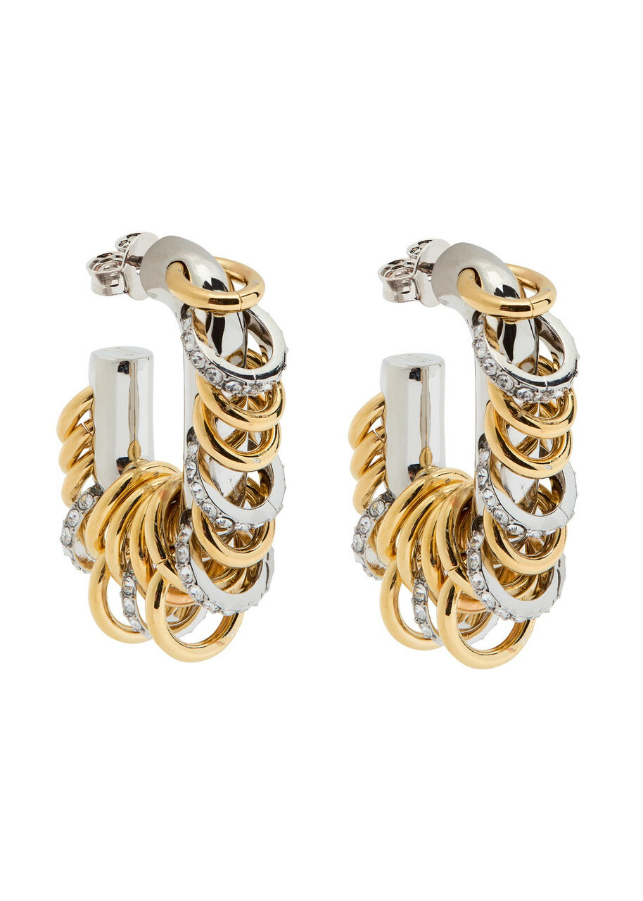 Rabanne Small Punk XL Link Two-toned Hoop Earrings - Gold - One Size