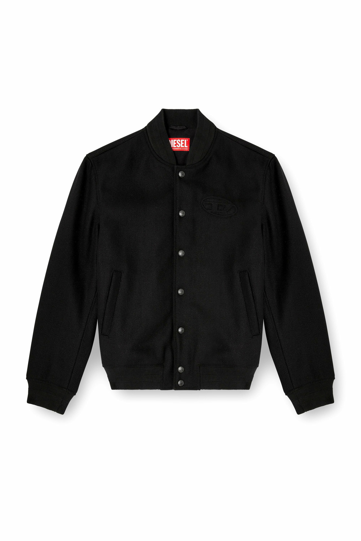 Diesel Padded bomber jacket in wool blend - Jackets Mens in Black