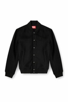 Diesel Padded bomber jacket in wool blend - Jackets Mens in Black