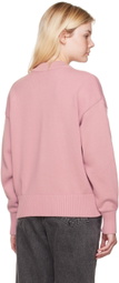 AMI Paris Pink Ami de Cœur Cardigan