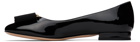 TOM FORD Black Leather & Gros Grain Audrey Ballerina Flats