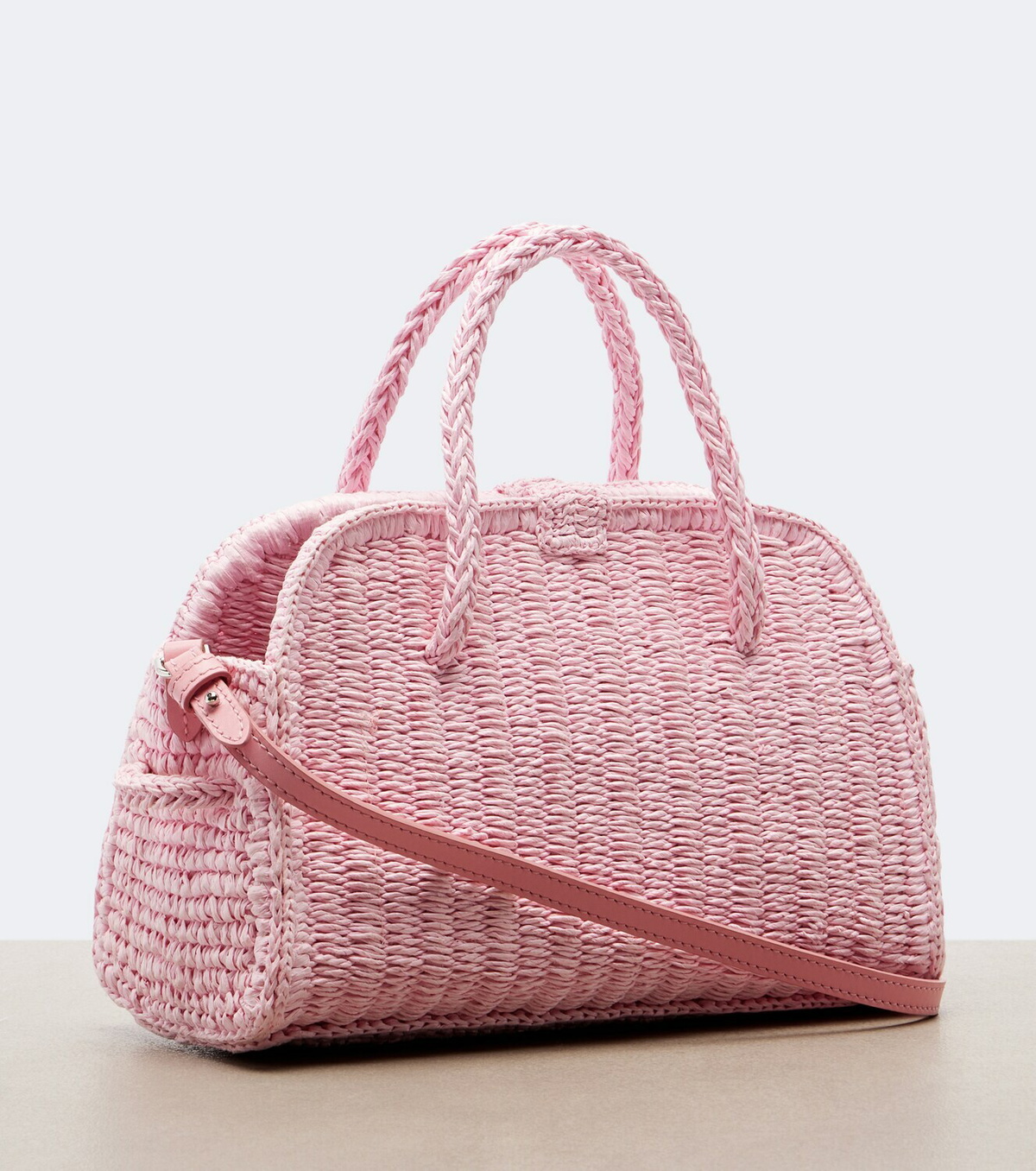 Jacquemus Turismo Small raffia-effect bowling bag