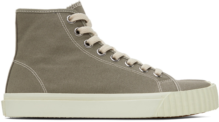 Photo: Maison Margiela Gray Tabi High-Top Sneakers