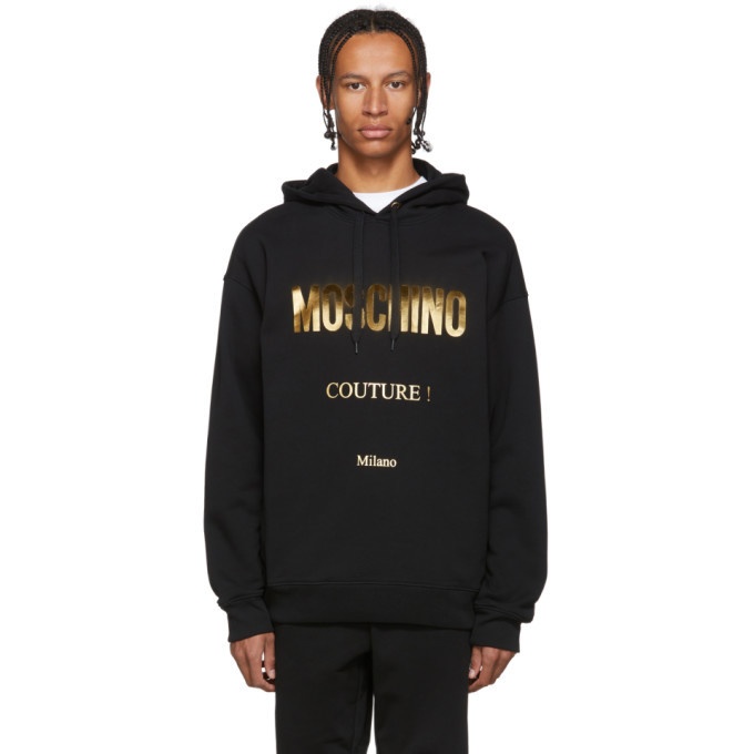 Photo: Moschino Black and Gold Couture Hoodie