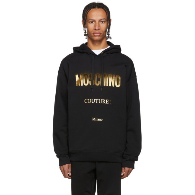 Photo: Moschino Black and Gold Couture Hoodie