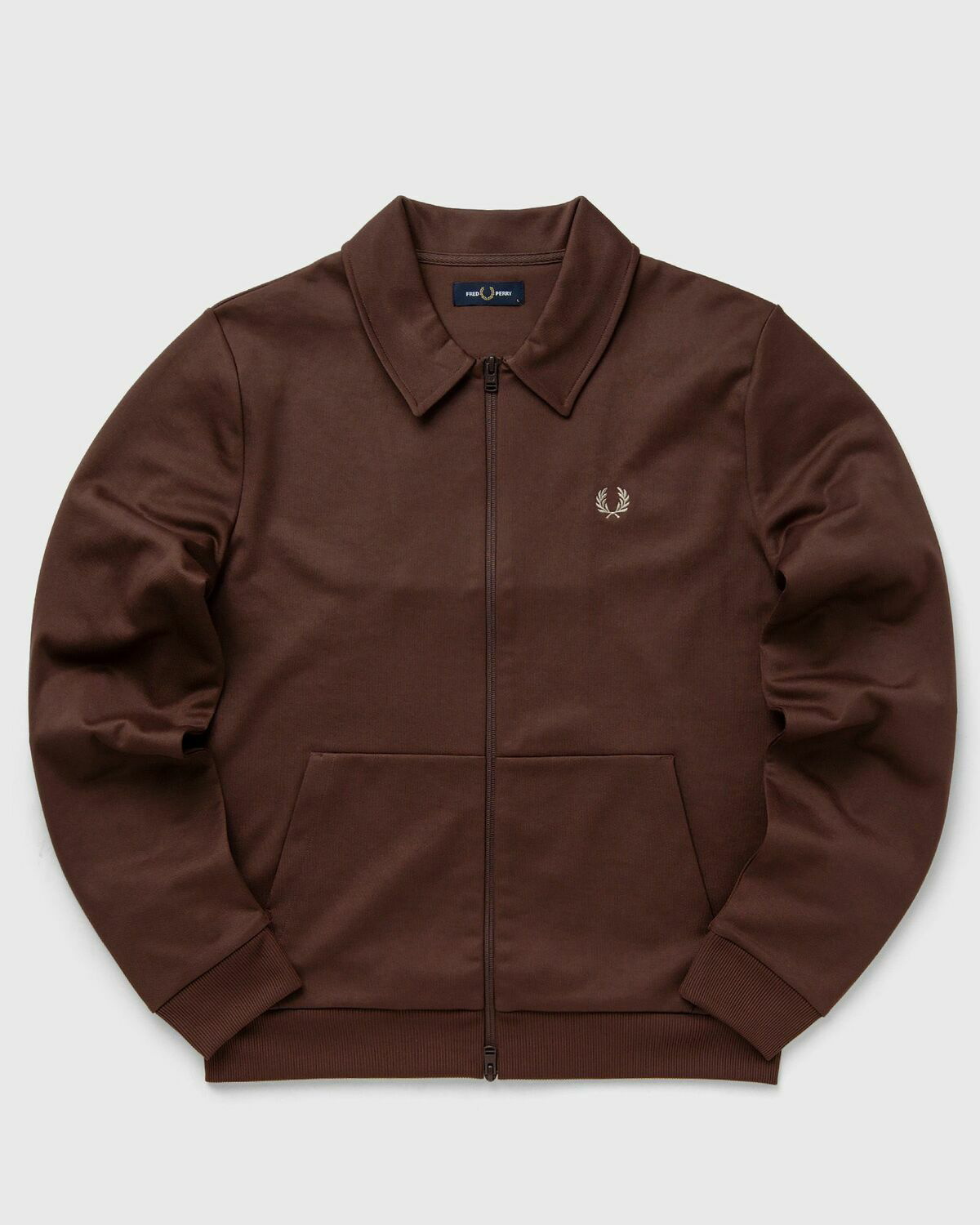 【FRED PERRY】 ★ Tape Detail Collared Track Jacket ★ Brick Fred Perry Tape Detail Collared Track Jkt Brown Track