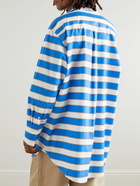 JW Anderson - Boy With Apple Striped Printed Cotton-Poplin Shirt - Blue