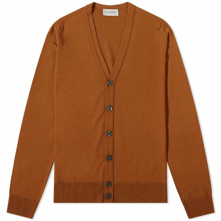 Photo: John Smedley Men's Merino Cardigan in Ginger