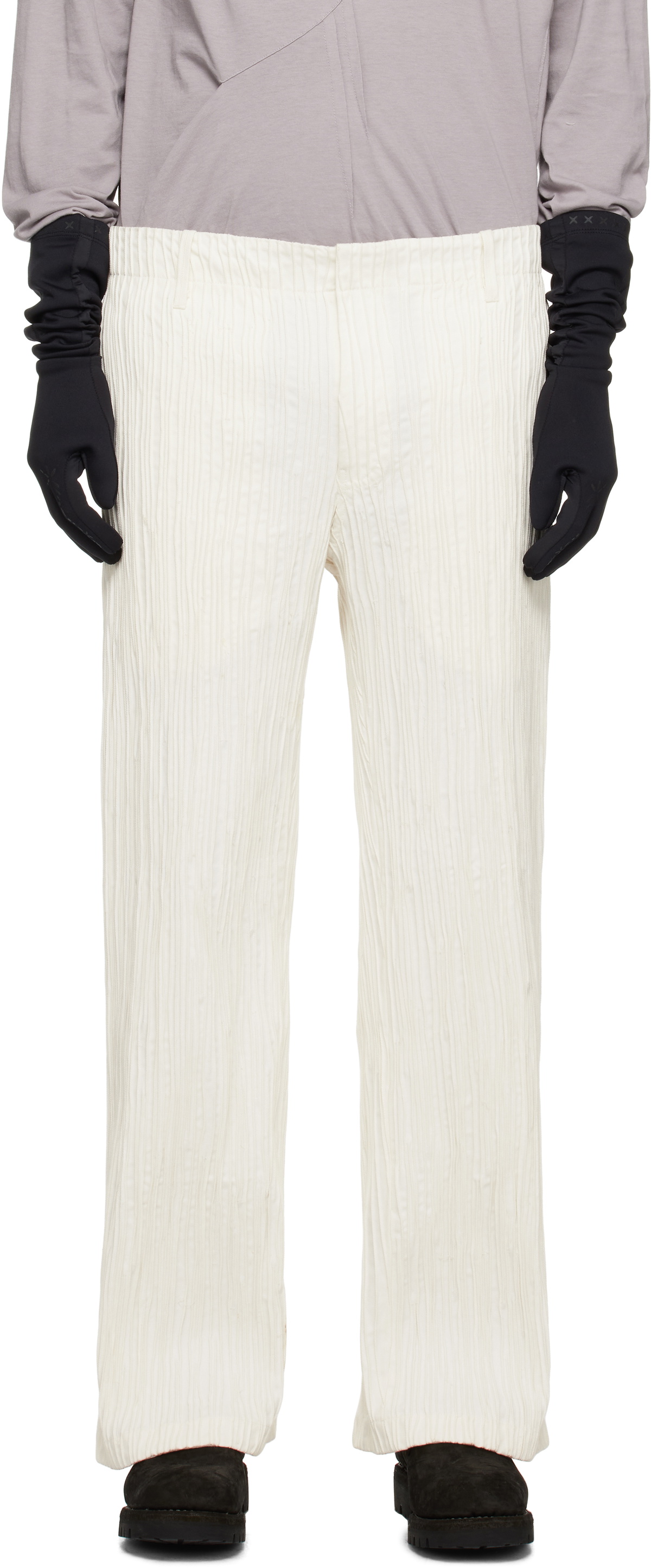 Tondolo Off-White Twill Trousers