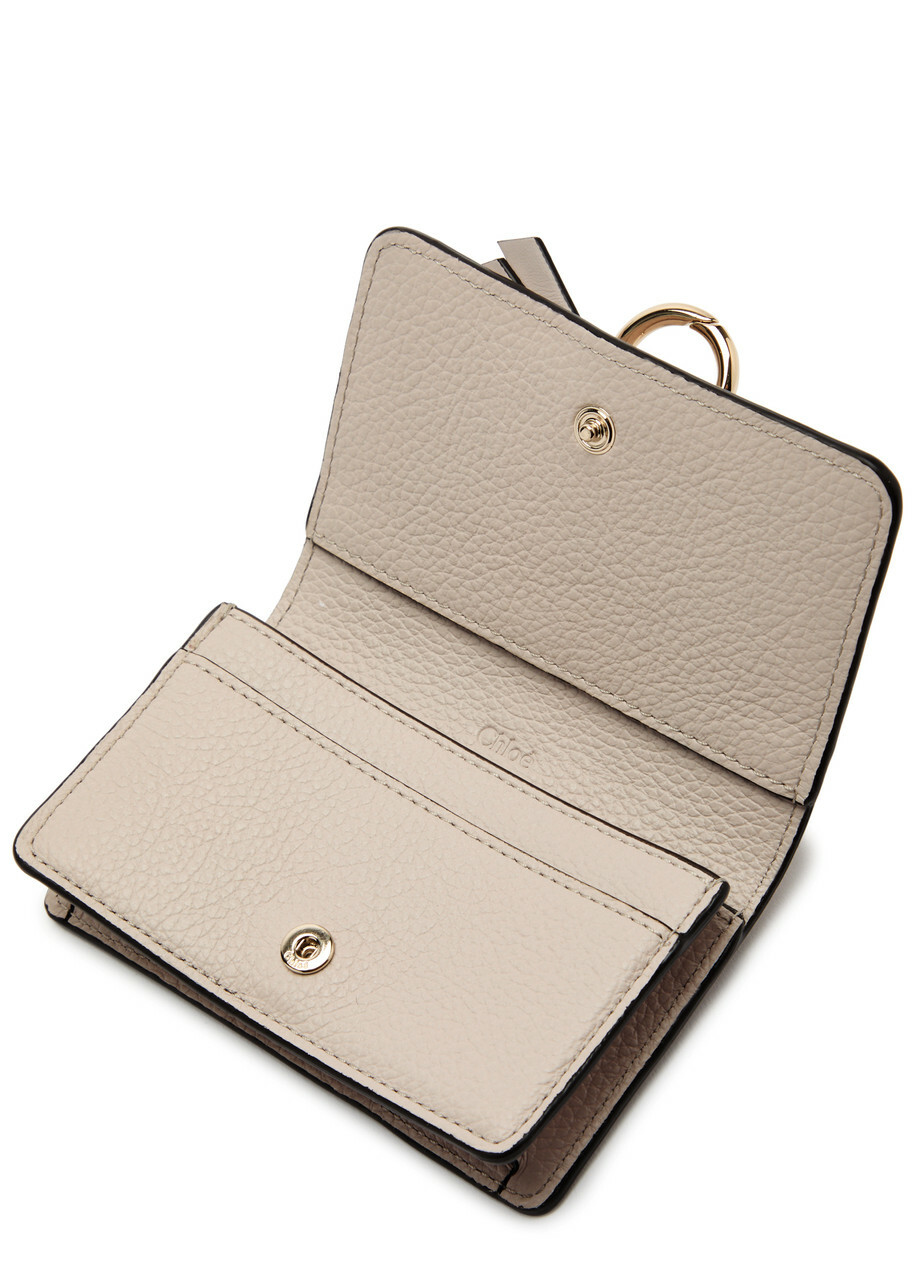Chloe Alphabet Leather Card Holder - Grey - One Size