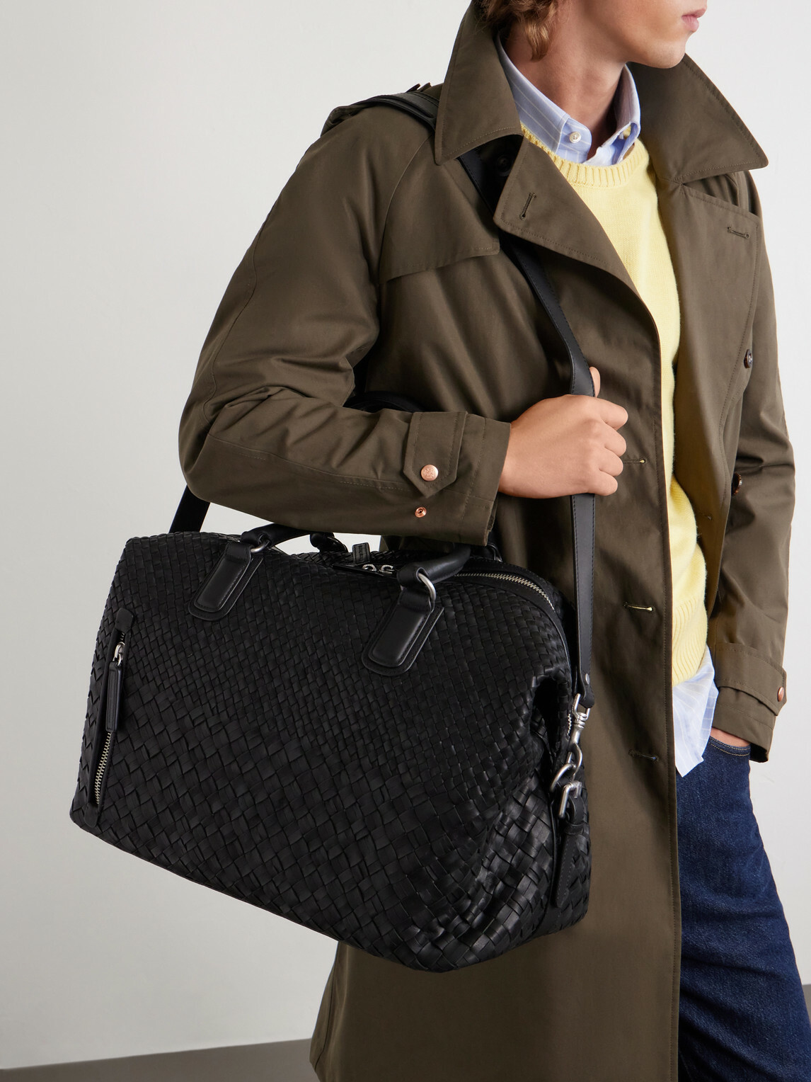 Officine Creative - Woven Leather Weekend Bag