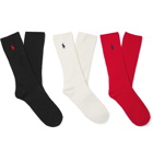 Polo Ralph Lauren - Three-Pack Logo-Embroidered Ribbed Stretch Cotton-Blend Socks - Multi