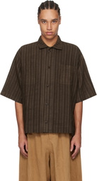 Aviva Jifei Xue Brown Short Sleeve Boxy Shirt
