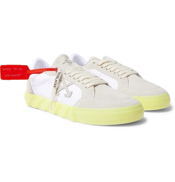 Photo: Off-White - Suede and Canvas Sneakers - White