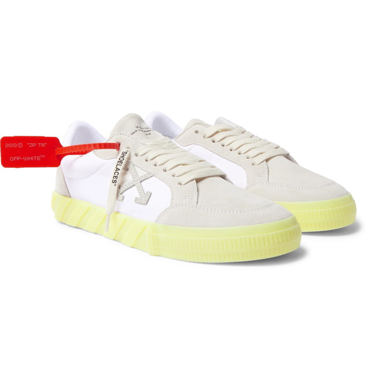 Photo: Off-White - Suede and Canvas Sneakers - White