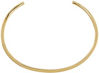 MM6 Maison Margiela Gold Slim Logo Cuff Bracelet