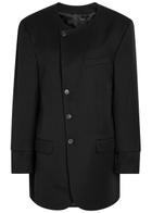 Bettter Oversized Wool-blend Mini Blazer Dress Black